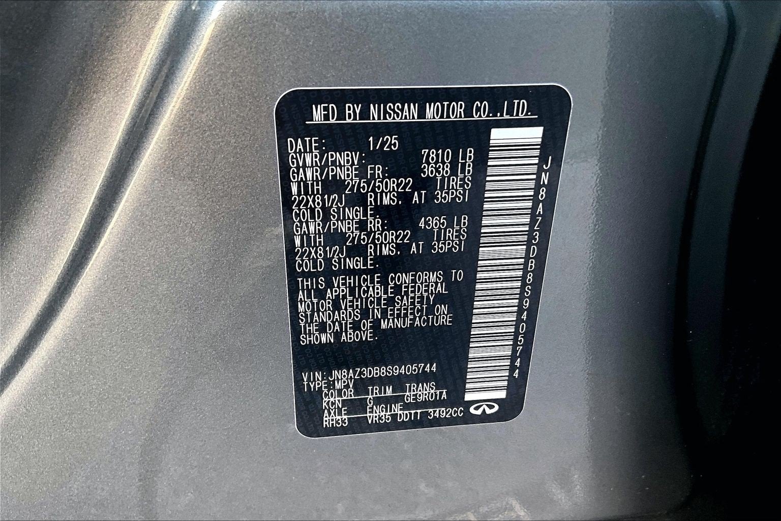2025 INFINITI QX80 Sensory 4WD