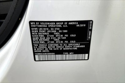 2019 Volkswagen Atlas 3.6L V6 SEL R-Line