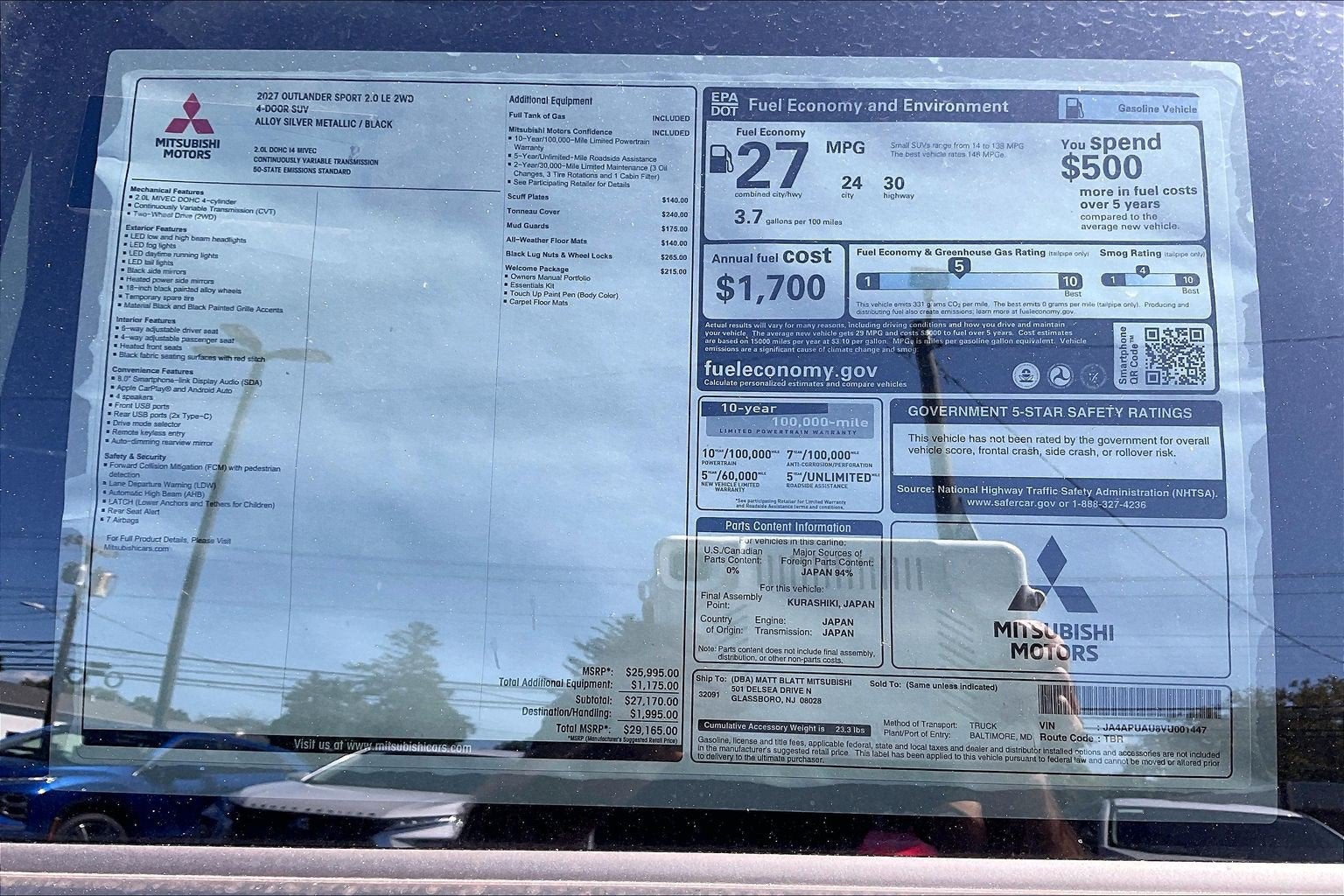 2027 Mitsubishi Outlander Sport LE