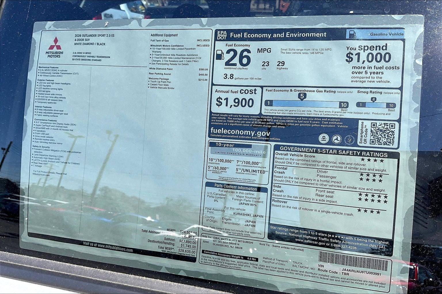 2026 Mitsubishi Outlander Sport ES