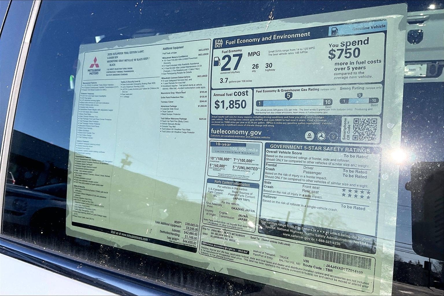 2026 Mitsubishi Outlander Trail Edition