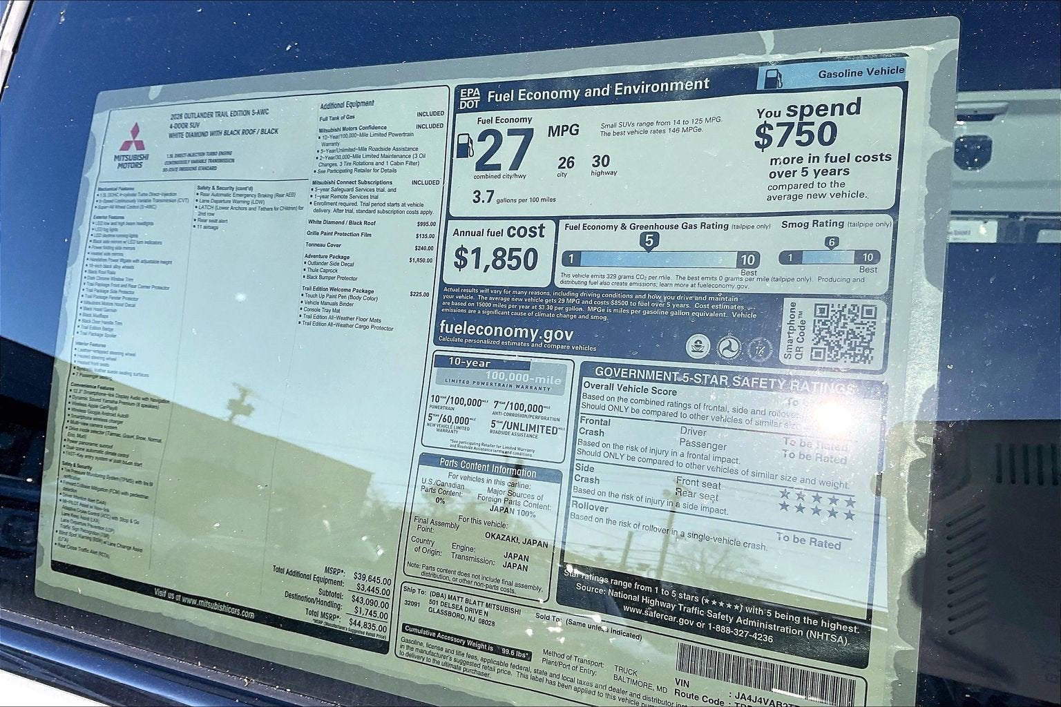 2026 Mitsubishi Outlander Trail Edition